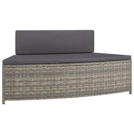 Spa-bankjes met kussens 2 st poly rattan grijs 4