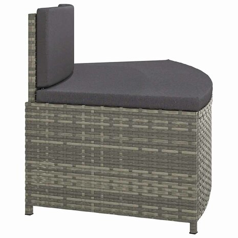 Spa-bankjes met kussens 2 st poly rattan grijs 6