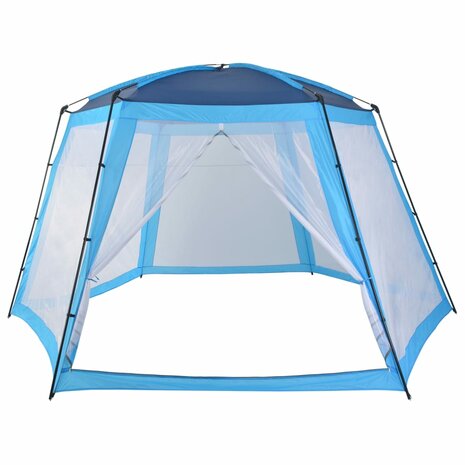 Zwembadtent 500x433x250 cm stof blauw 3