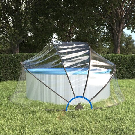 Zwembadoverkapping rond 315x158 cm PVC 1