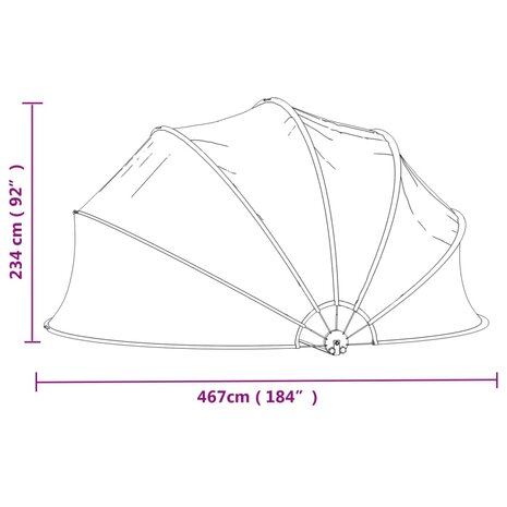 Zwembadoverkapping rond 467x234 cm PVC 8