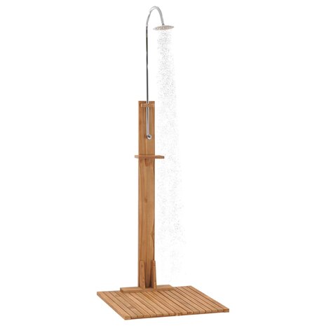 Buitendouche 75x75x210 cm massief teakhout 4