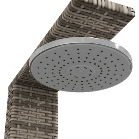 Buitendouche 50x55x224 cm poly rattan en acaciahout grijs 9