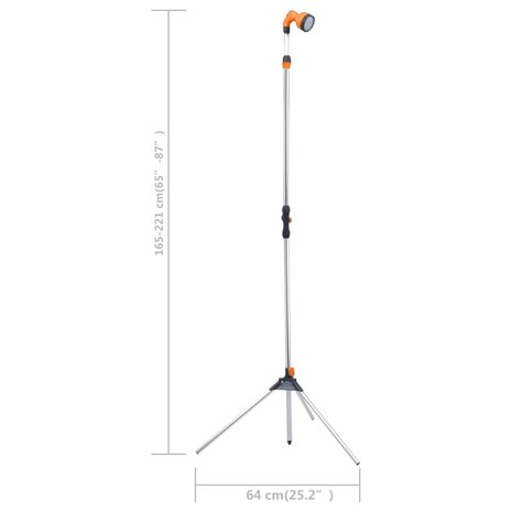 Buitendouche met statief 221 cm aluminium  9