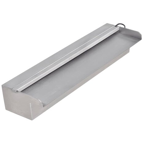 Zwembadwaterval met LED&apos;s rechthoekig 45 cm roestvrij staal 1