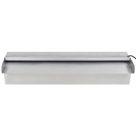 Zwembadwaterval met LED&apos;s rechthoekig 45 cm roestvrij staal 5