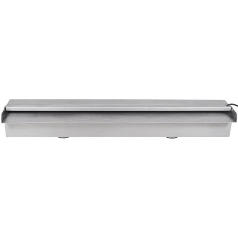 Zwembadwaterval met LED&apos;s rechthoekig 60 cm roestvrij staal 2