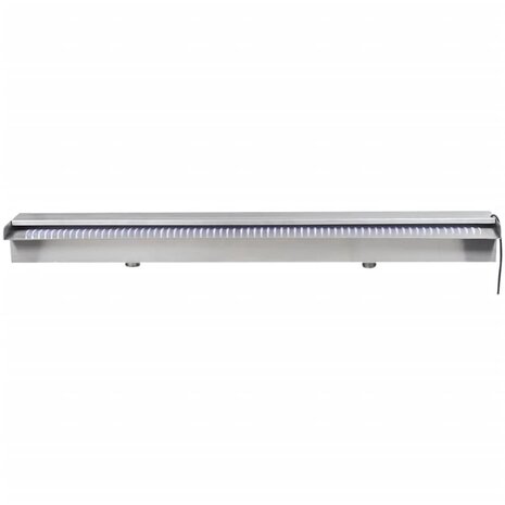 Zwembadwaterval met LED&apos;s rechthoekig 90 cm roestvrij staal 8