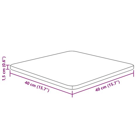 Tafelblad vierkant 40x40x1,5cm behandeld eiken donkerbruin 4