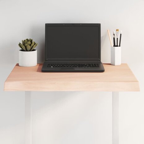 Tafelblad natuurlijke rand 60x40x(2-4) cm massief eikenhout 1