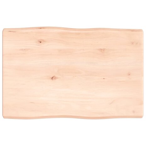 Tafelblad natuurlijke rand 60x40x(2-4) cm massief eikenhout 2