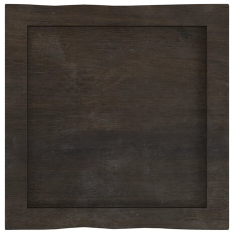 Tafelblad natuurlijke rand 40x40x(2-6)cm eikenhout donkerbruin 4