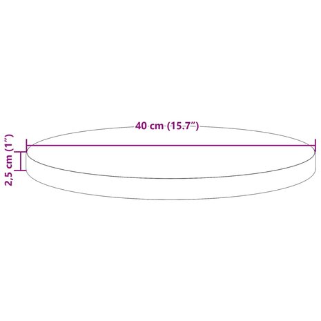 Tafelblad rond Ø40x2,5 cm massief grenenhout wasbruin 7