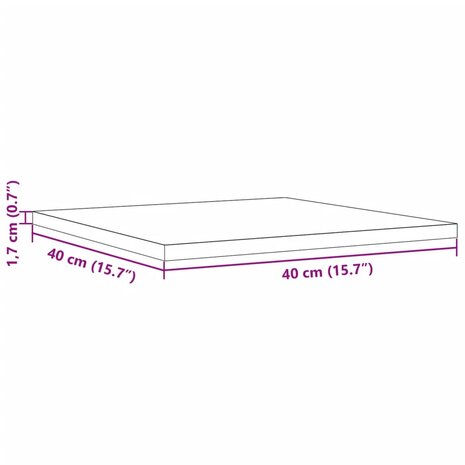 Tafelblad vierkant 40x40x1,7 cm massief grenenhout 9