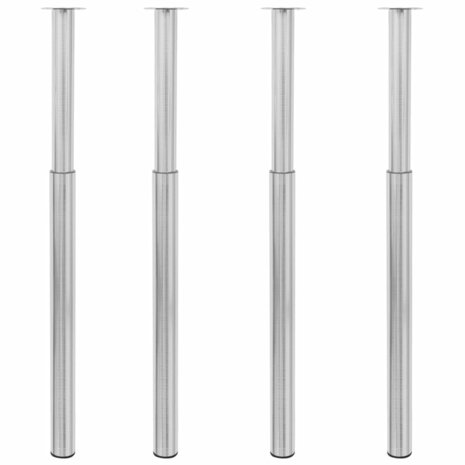 Tafelpoten telescopisch 4 st 710-1100 mm geborsteld nikkel 1