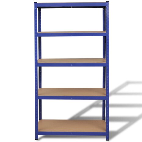 Opbergrek 5-laags staal en bewerkt hout blauw 2