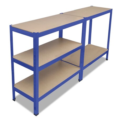 Opbergrek 5-laags staal en bewerkt hout blauw 4
