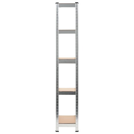 Opbergrek 5-laags staal en bewerkt hout zilverkleurig 3