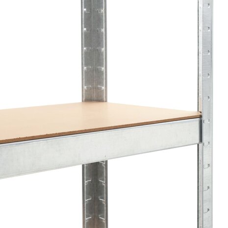 Opbergrek 5-laags staal en bewerkt hout zilverkleurig 6