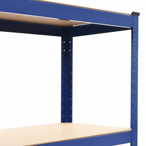 Opbergrek 4-laags staal en bewerkt hout blauw 5