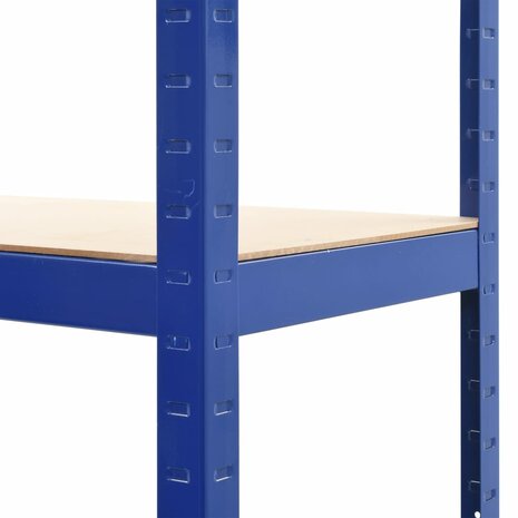 Opbergrek 4-laags staal en bewerkt hout blauw 7
