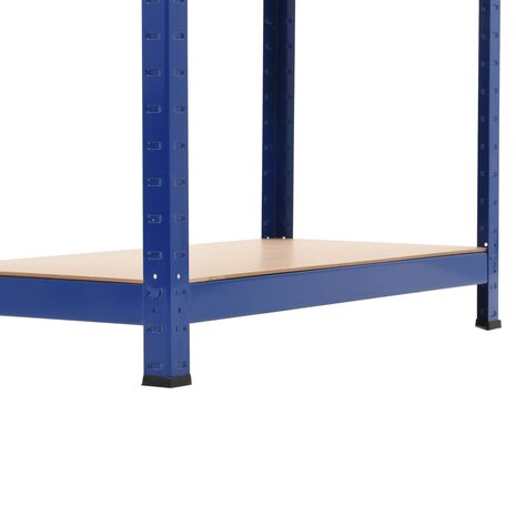 Opbergrek 4-laags staal en bewerkt hout blauw 8