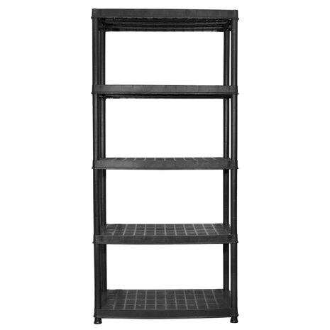 Opbergrek 5-laags 85x40x185 cm kunststof zwart 4