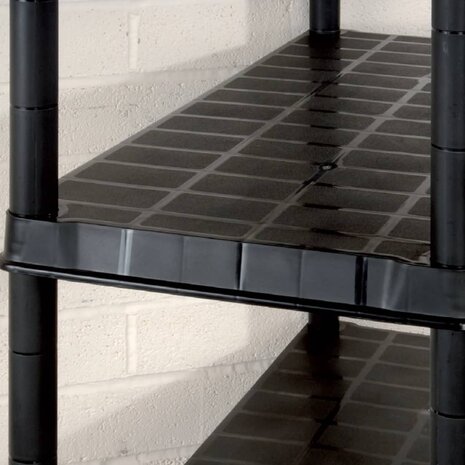 Opbergrek 5-laags 85x40x185 cm kunststof zwart 6