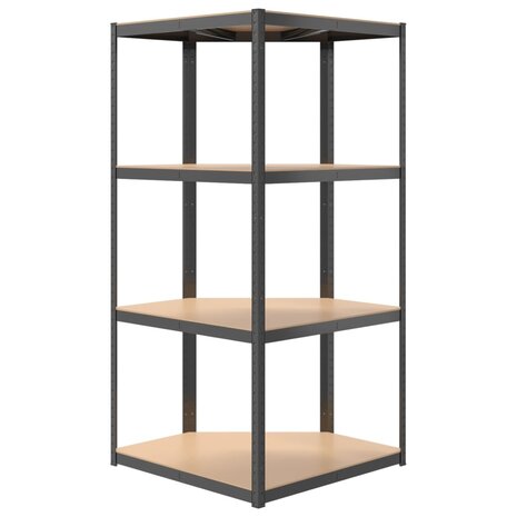 Opbergrek 4-laags staal en bewerkt hout antracietkleurig 6