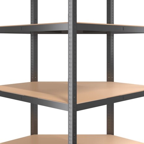 Opbergrek 4-laags staal en bewerkt hout antracietkleurig 7