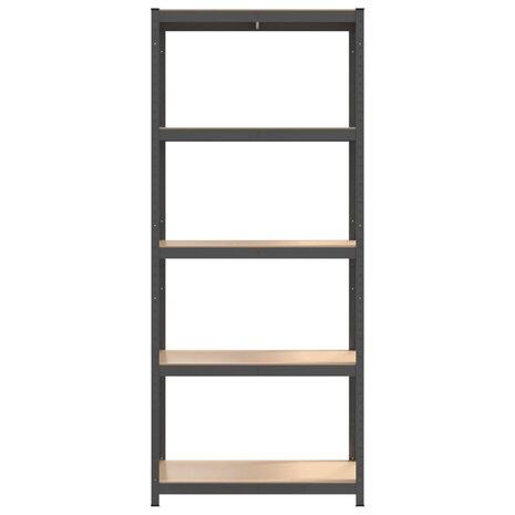 Opbergrek 5-laags staal & bewerkt hout antracietkleurig 4