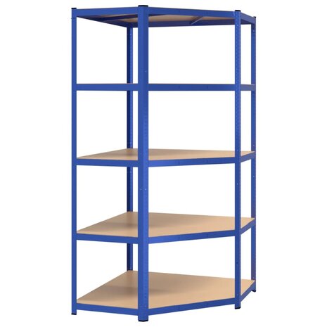 Hoekrek 5-laags staal & bewerkt hout antracietkleurig 2