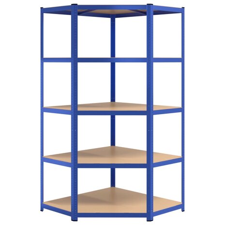 Hoekrek 5-laags staal & bewerkt hout antracietkleurig 4