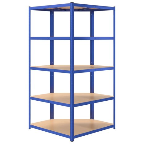 Hoekrek 5-laags staal & bewerkt hout antracietkleurig 6