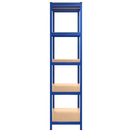 Opbergrek 5-laags staal en bewerkt hout blauw 5