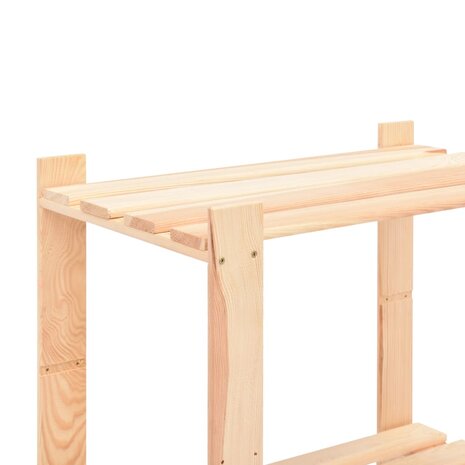 Opbergrekken 3-laags 2 st 60x38x90 cm massief grenenhout 150 kg 6