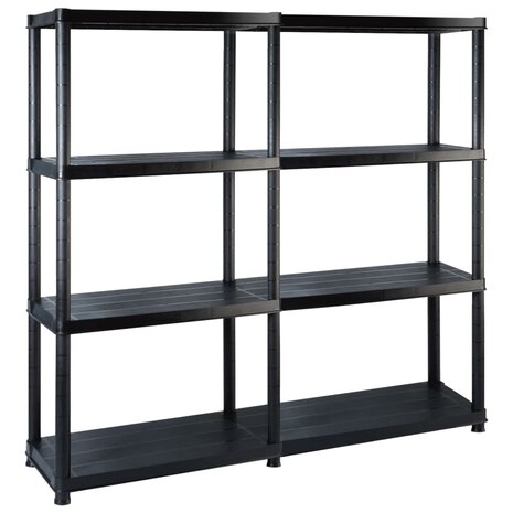 Opbergrek 4-laags 122x30,5x130 cm kunststof zwart 1