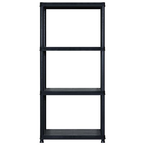 Opbergrek 4-laags 122x30,5x130 cm kunststof zwart 3