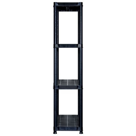 Opbergrek 4-laags 122x30,5x130 cm kunststof zwart 4