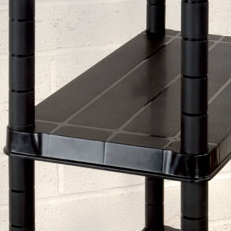 Opbergrek 4-laags 122x30,5x130 cm kunststof zwart 5