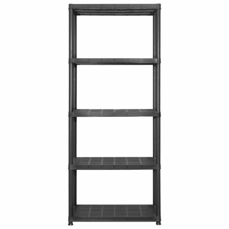 Opbergrek 5-laags 142x38x170 cm kunststof zwart 3