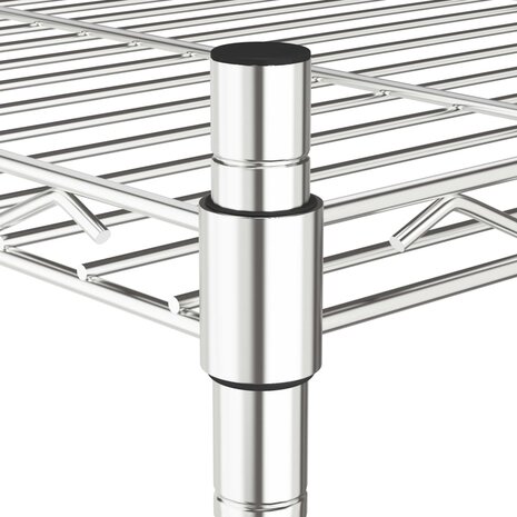 Opbergrek met wielen 3-laags 150 kg 60x35x81 cm chroomkleurig 5