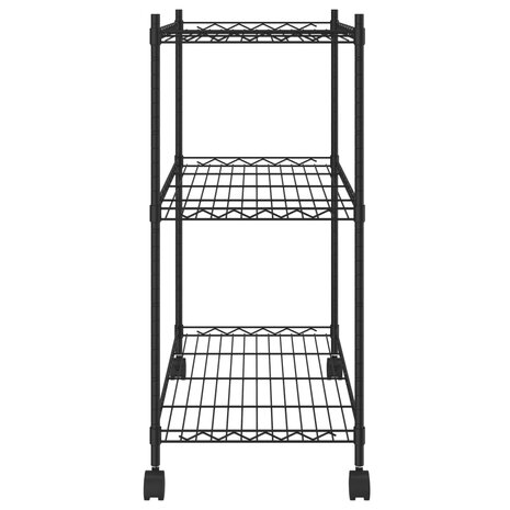 Opbergrek met wielen 3-laags 60x35x81 cm 150 kg zwart 4