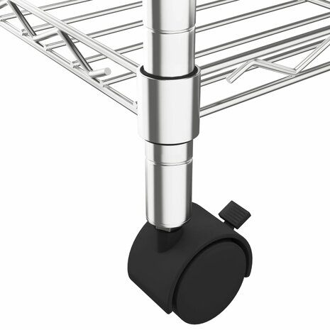 Opbergrek 5-laags met wielen 250 kg 75x35x155 cm chroomkleurig 6
