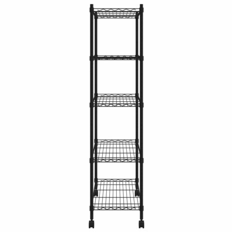 Opbergrek 5-laags met wielen 250 kg 75x35x155 cm zwart 4