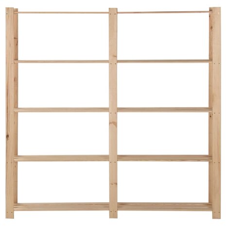 Opbergrek 5-laags 170x28,5x170 cm massief grenenhout 2