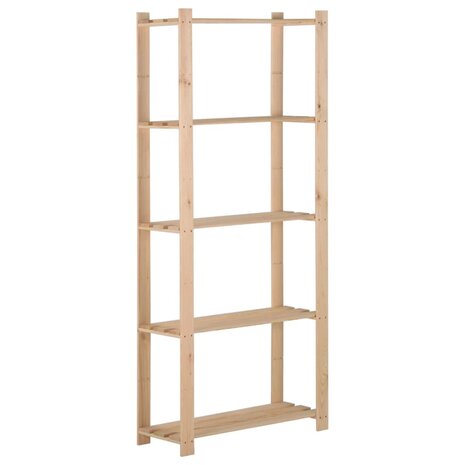 Opbergrek 5-laags 80x28,5x170 cm massief grenenhout 1