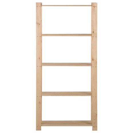Opbergrek 5-laags 80x28,5x170 cm massief grenenhout 2