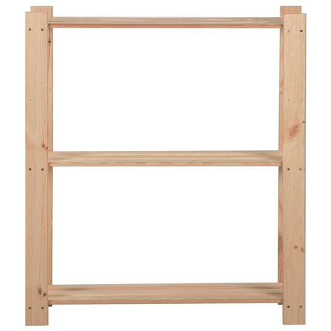 Opbergrek 3-laags 80x28,5x90 cm massief grenenhout 2
