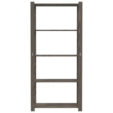 Opbergrek 5-laags 80x38x170 cm massief grenenhout grijs 3